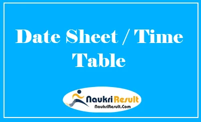 Datesheet And Time Table Online