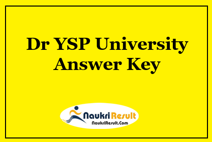 Dr YSP University Answer Key 2021 PDF | Check Exam Key | Objections