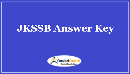 JKSSB SI Answer Key 2022 Download | SI Exam Key | Objections