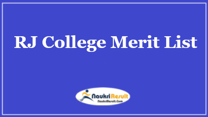 RJ College Merit List 2021 Out | Check 2nd Merit List