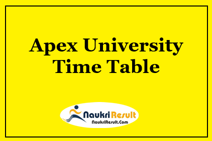 Apex University Time Table