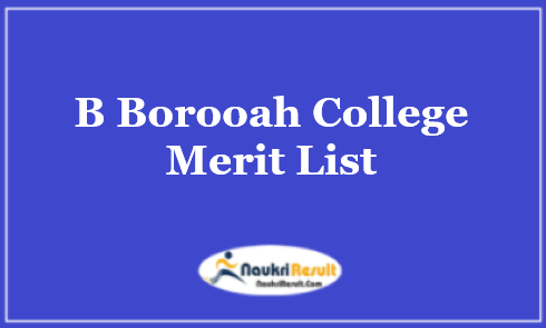 B Borooah College Merit List 2021 Out | BA BSc BBA Selection List