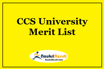 CCS University Merit List 2021 Released | CCSU UG & PG Admission List