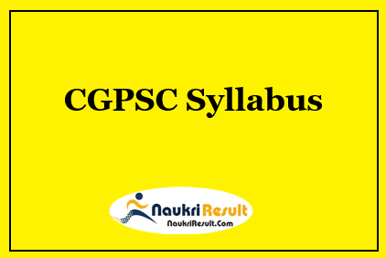 CGPSC Syllabus