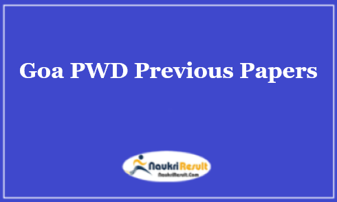 Goa PWD Previous Question Papers PDF | Exam Pattern