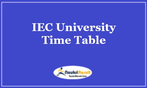 IEC University Time Table
