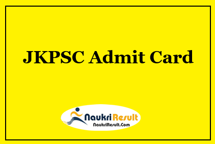 JKPSC Scientific Officer Admit Card 2021 | Exam Date @ jkpsc.nic.in