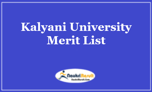 Kalyani University Merit List 2021 Out | UG & PG Admission Merit List 