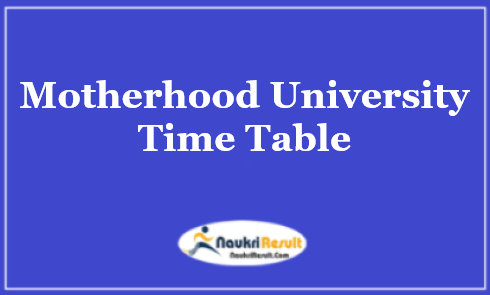 Motherhood University Date Sheet 2023 PDF | UG & PG Exam Time Table