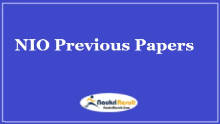 NIO Junior Secretariat Assistant Previous Question Papers PDF Download