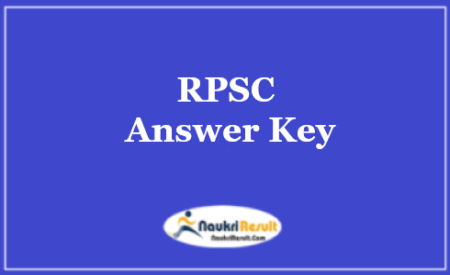 RPSC Ground Water Department Answer Key 2022 | Exam Key
