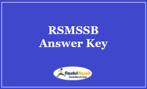 RSMSSB Junior Instructor Answer Key 2022 | Exam Key, Objection