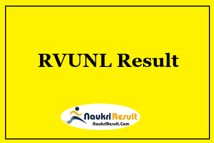 RVUNL Result 2021 | Accounts officer Cut Off Marks | Merit List