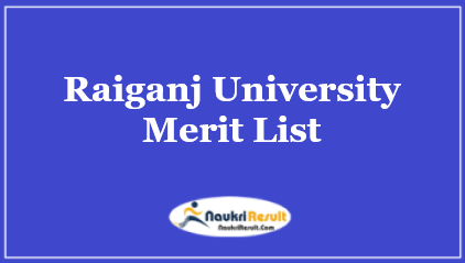 Raiganj University Merit List 2023 | UG Admission Selection List