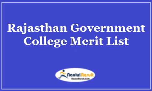 Rajasthan Government College Merit List 2023 | UG & PG Merit List