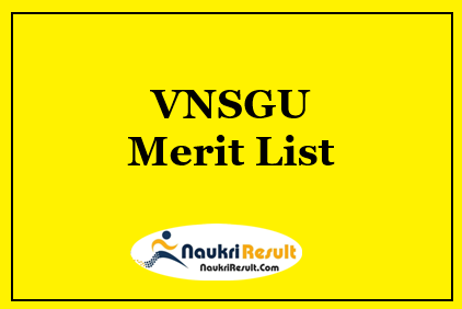 VNSGU Merit List 2023 | UG & PG Provisional Merit List