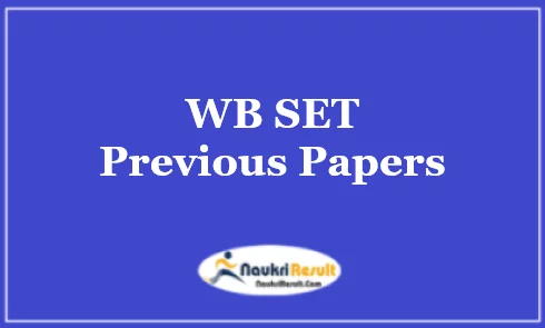 WB SET Previous Question Papers