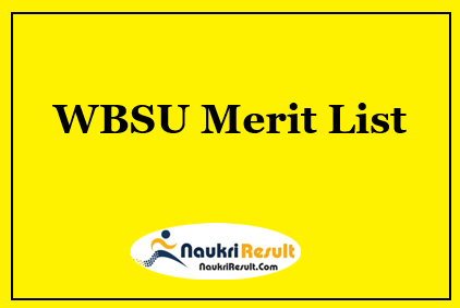 WBSU PG Merit List 2023 | WBSU Selection List @ wbsu.ac.in