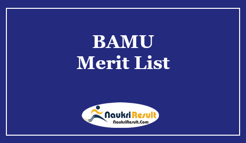 BAMU PGCAP Merit List 2023 | Final Merit List @ bamu.ac.in