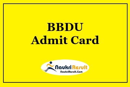 BBDU Admit Card 2021 | Babu Banarasi Das University Exam Date