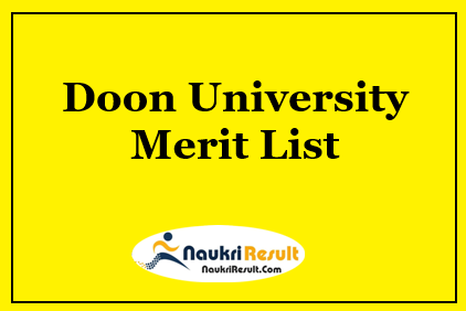 Doon University PG Merit List 2023 | PG 1st 2nd & 3rd Merit List