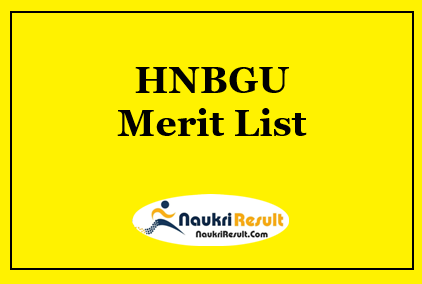 HNBGU Merit List 2023 | 1st 2nd & 3rd Rank List