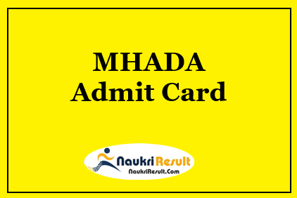 MHADA Admit Card 2021 Download | Junior Engineer & Clerk Exam Date