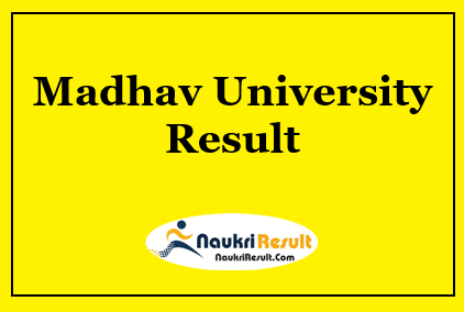 Madhav University Result 2021 | UG & PG Semester Results