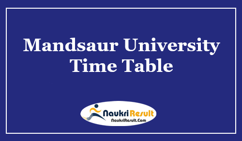 Mandsaur University Time Table 1 1