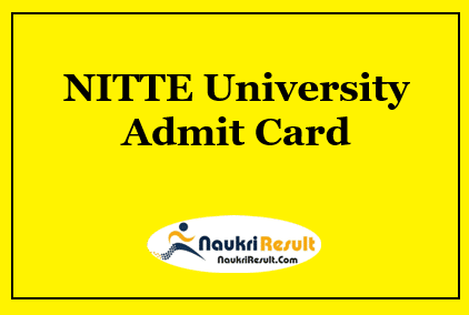 NITTE University Admit Card 2023 | UG & PG Hall Ticket @ nitte.edu.in