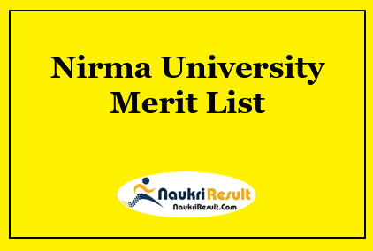 Nirma University Merit List 2023 | BArch Rank List
