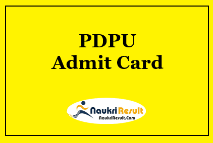 PDPU Admit Card 2021 | PDEU UG & PG Hall Ticket @ pdpu.ac.in