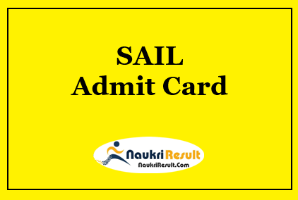 SAIL Admit Card