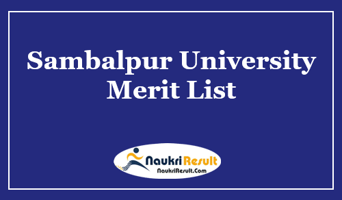 Sambalpur University Merit List 2023 | BEd & MEd Rank List