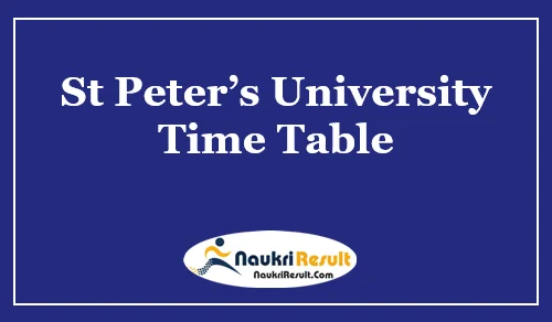 St Peters University Time Table