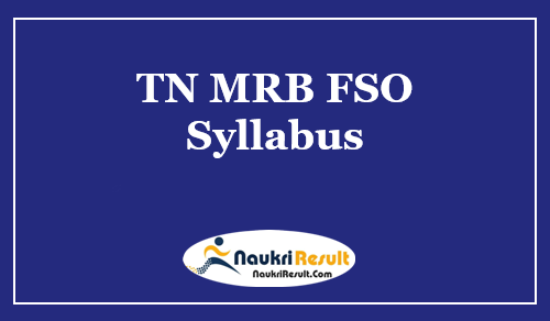 TN MRB FSO Syllabus