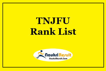 TNJFU UG Rank List 2021 Released | UG Admission Merit List
