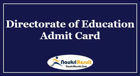 Directorate of Education Goa Primary Teacher Admit Card 2021 Out