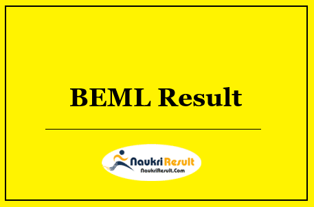 BEML Junior Executive Result 2022 Download | Cut Off Marks | Merit List