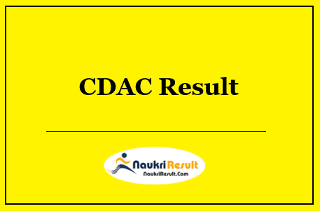 CDAC Project Support Staff Result 2022 | Cut Off Marks | Merit List