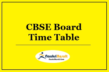 CBSE Board Time Table