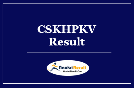 CSKHPKV Non Teaching Result 2022 Download | Cut Off Marks | Merit List