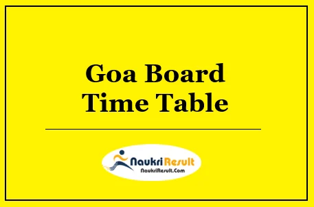 Goa Board Time Table