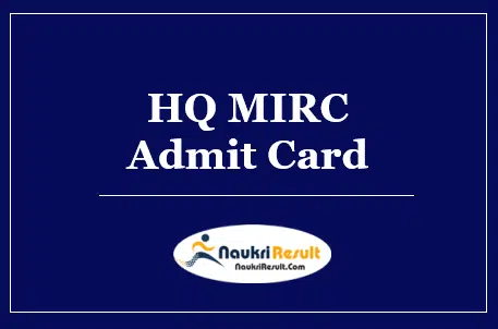 HQ MIRC Admit Card