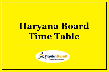 Haryana Board Time Table