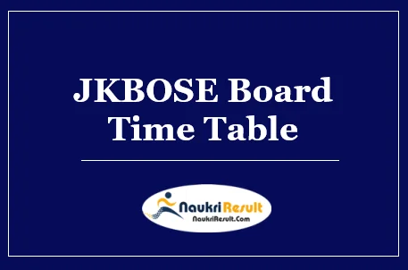 JKBOSE Board Time Table