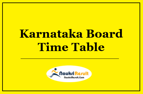 Karnataka Board Time Table