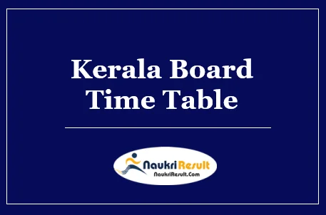 Kerala Board Time Table