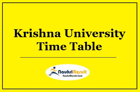 Krishna University Time Table