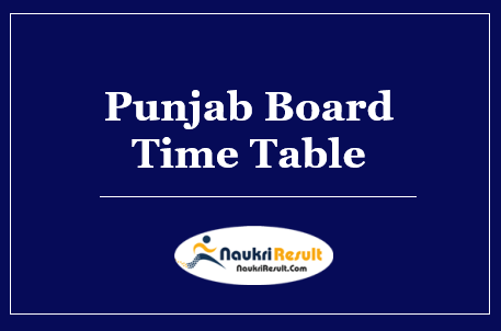 Punjab Board Time Table